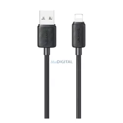   USAMS KY cablu de date (USB - lightning, 2.4A, încărcător rapid, 100cm) NEGRU