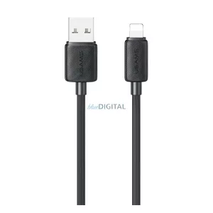 USAMS KY cablu de date (USB - lightning, 2.4A, încărcător rapid, 100cm) NEGRU