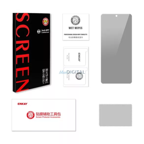 ENKAY ANTI-SPY ecran protector de sticlă (lipici complet, anti-orbire, anti-orbire, 9H) BLACK Samsung Galaxy A56 5G (SM-A566), Galaxy A36 5G (SM-A366)