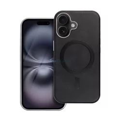   HUSĂ! - Protector de telefon din silicon (spate din piele ECO, interior rezistent la zgârieturi, protector de cameră din metal, MagSafe, Premium) BLACK Apple iPhone 11