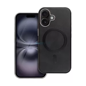 HUSĂ! - Protector de telefon din silicon (spate din piele ECO, interior rezistent la zgârieturi, protector de cameră din metal, MagSafe, Premium) BLACK Apple iPhone 11
