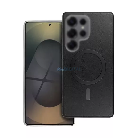 HUSĂ! - Silicon protector de telefon (ECO piele efect capacul din spate, anti-zgârieturi interior, protecție cameră de metal, MagSafe, premium) BLACK Samsung Galaxy A36 5G (SM-A366)