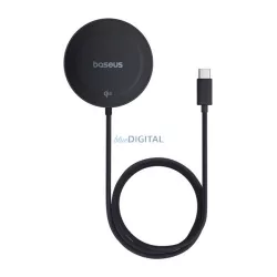   BASEUS SIMPLE MINI4 încărcător de birou (15W, fără fir, încărcător rapid, MagSafe, kickstand) NEGRU