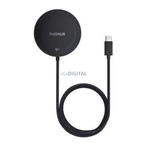 BASEUS SIMPLE MINI4 încărcător de birou (15W, fără fir, încărcător rapid, MagSafe, kickstand) NEGRU