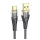 HOCO U121 cablu de date (USB - Type-C, 2.4A, încărcător rapid, 120cm, indicator LED, șiret) NEGRU