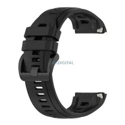   Curea de înlocuire (dimensiune personalizată, silicon, burduf dublu) BLACK Garmin Approach S70 (42mm)