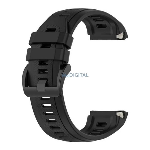 Curea de înlocuire (dimensiune personalizată, silicon, burduf dublu) BLACK Garmin Approach S70 (42mm)