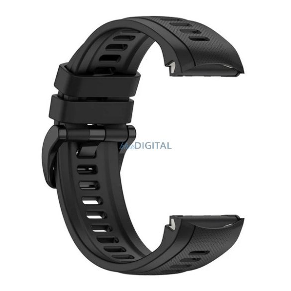 Curea de înlocuire (dimensiune personalizată, silicon, burduf dublu) BLACK Garmin Approach S70 (42mm)