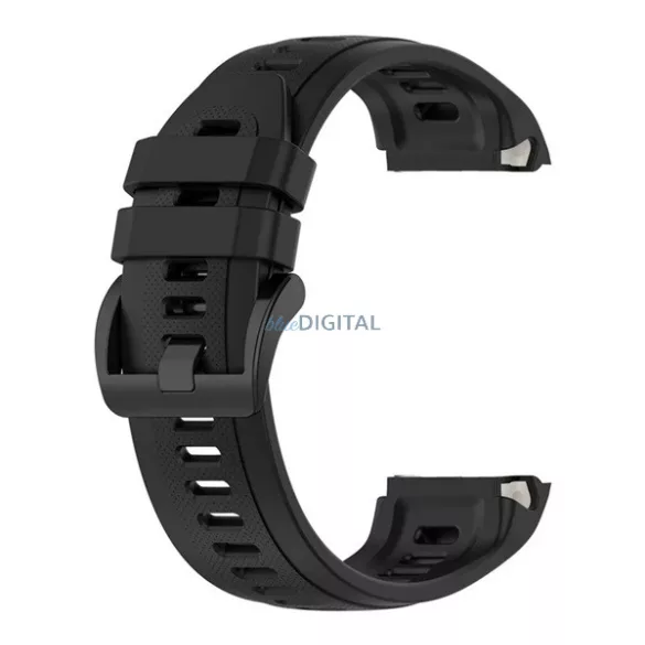 Curea de înlocuire (dimensiune personalizată, silicon, burduf dublu) BLACK Garmin Approach S70 (47mm)