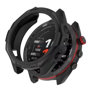 Cadru din silicon (BUMPER, rezistent la șocuri) BLACK Garmin Approach S70 (47mm)