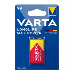   Baterie VARTA LONGLIFE MAX POWER cu durată lungă de viață (6LR61, 9V, alcalină) 1 pachet