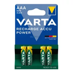   Baterie VARTA RECHARGE ACCU POWER (AAA, 1.2V, 800mAh Ni-MH, reîncărcabilă) 4 buc/pachet