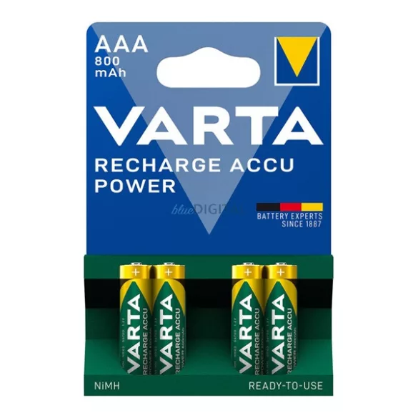 Baterie VARTA RECHARGE ACCU POWER (AAA, 1.2V, 800mAh Ni-MH, reîncărcabilă) 4 buc/pachet
