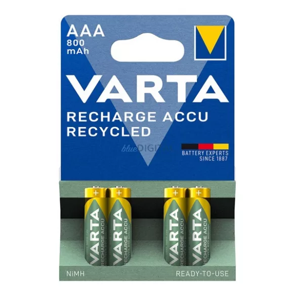 Baterie VARTA RECHARGE ACCU RECYCLED (AAA, 1.2V, 800mAh Ni-MH, reîncărcabilă) 4 buc/pachet