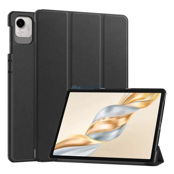Husă permanentă cu efect de piele (FLIP activ, deschidere laterală, TRIFOLD, desktop) BLACK Honor Pad X9a