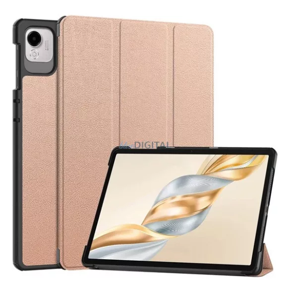Husă permanentă, efect piele (FLIP activ, deschidere laterală, TRIFOLD, desktop) GOLDEN Honor Pad X9a