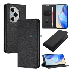   HUSĂ! - Husă permanentă cu efect de piele (FLIP, deschidere laterală, desktop, RFID, premium) BLACK Honor 400 Pro