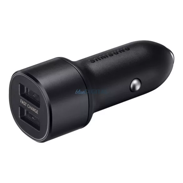 Încărcător auto SAMSUNG 2 prize USB (15W, încărcător rapid) NEGRU