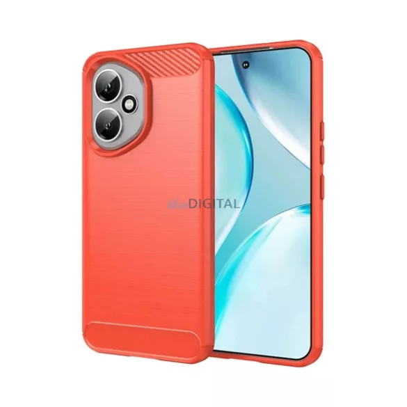 HUSĂ! - Silicon protector pentru telefon (rezistent la impact, călcâi cu pernă de aer, model de carbon periat) PIROS Honor 400