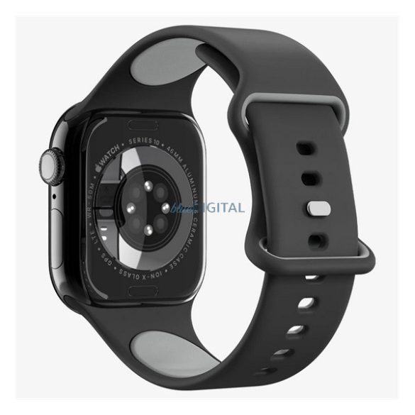 SPIGEN NANO POP Strap (dimensiune personalizată, mare, mată, silicon) BLACK Apple Watch Series 5 44mm, Watch Series 4 44mm, Watch Series 3 42mm