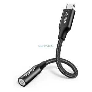 UGREEN AV142 cablu adaptor audio (jack 3,5 mm - Type-C, 10 cm) NEGRU