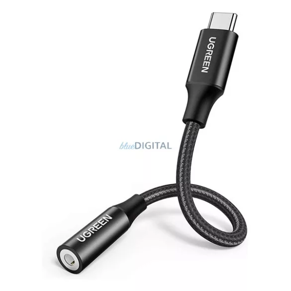 UGREEN AV142 cablu adaptor audio (jack 3,5 mm - Type-C, 10 cm) NEGRU