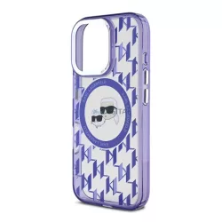   HUSĂ! - KARL LAGERFELD IML MONOGRAM K&CH HEADS MAGSAFE silicon protector de telefon (rezistent la șocuri, protector de cameră, MagSafe) LILA Apple iPhone 16 Pro