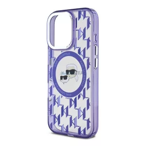 HUSĂ! - KARL LAGERFELD IML MONOGRAM K&CH HEADS MAGSAFE silicon protector de telefon (rezistent la șocuri, protector de cameră, MagSafe) LILA Apple iPhone 16 Pro