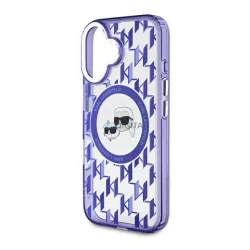   HUSĂ! - KARL LAGERFELD IML MONOGRAM K&CH HEADS MAGSAFE silicon protector de telefon (rezistent la șocuri, protector de cameră, MagSafe) LILA Apple iPhone 16