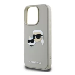   HUSĂ! - KARL LAGERFELD 3D RUBBER DOUBLE HEADS silicon protector de telefon (rezistent la șocuri, 3D) BÉZS Apple iPhone 16 Pro Max
