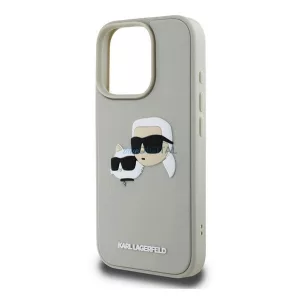 HUSĂ! - KARL LAGERFELD 3D RUBBER DOUBLE HEADS silicon protector de telefon (rezistent la șocuri, 3D) BÉZS Apple iPhone 16 Pro