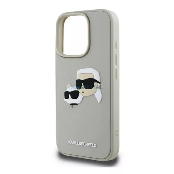 HUSĂ! - KARL LAGERFELD 3D RUBBER DOUBLE HEADS silicon protector de telefon (rezistent la șocuri, 3D) BÉZS Apple iPhone 16 Pro
