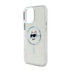   HUSĂ! - KARL LAGERFELD IML CHOUPETTE HEAD METAL FRAME MAGSAFE silicon protector de telefon (rezistent la șocuri, protecția camerei, MagSafe) pentru Apple iPhone 16 Pro Max