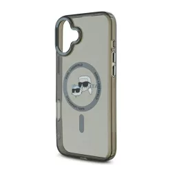   HUSĂ! - KARL LAGERFELD IML K&CH HEADS METAL FRAME MAGSAFE silicon protector de telefon (rezistent la șocuri, protecția camerei, MagSafe) BLACK Apple iPhone 16