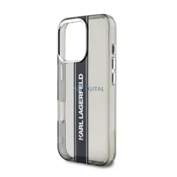   HUSĂ! - KARL LAGERFELD IML STRIPE LOGO silicon telefon protector (rezistent la șocuri, protecția camerei) BLACK Apple iPhone 16 Pro