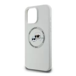   HUSĂ! - KARL LAGERFELD LIQUID SILICONE K&CH HEADS MAGSAFE silicon protector de telefon (rezistent la impact, MagSafe) BÉZS Apple iPhone 16 Pro