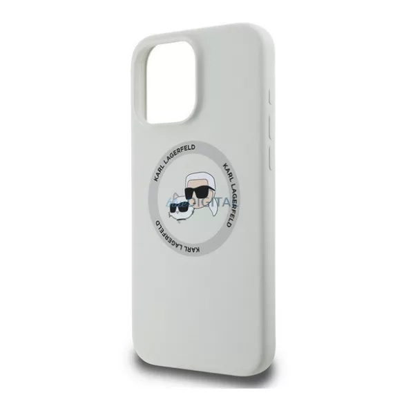 HUSĂ! - KARL LAGERFELD LIQUID SILICONE K&CH HEADS MAGSAFE silicon protector de telefon (rezistent la impact, MagSafe) BÉZS Apple iPhone 16 Pro