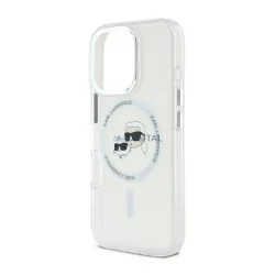   HUSĂ! - KARL LAGERFELD IML K&CH HEADS METAL FRAME MAGSAFE silicon protector de telefon (rezistent la șocuri, protector de cameră, MagSafe) pentru Apple iPhone 16 Pro Max