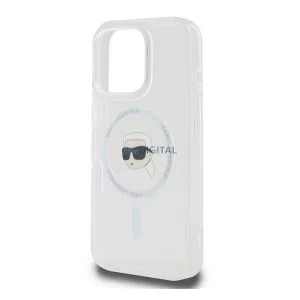 HUSĂ! - KARL LAGERFELD IML KARL HEAD METAL FRAME MAGSAFE silicon protector de telefon (rezistent la șocuri, protecția camerei, MagSafe) pentru Apple iPhone 16 Pro