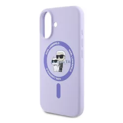  HUSĂ! - KARL LAGERFELD LIQUID SILICONE KARL AND CHOUPETTE MAGSAFE silicon protector de telefon (rezistent la șocuri, MagSafe) LILA Apple iPhone 16