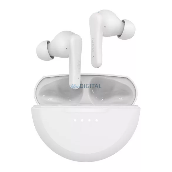 BELKIN SOUNDFORM RHYTHM căști bluetooth STAREO (v5.3, TWS, microfon, anulare zgomot, IPX5 + încărcător) ALB
