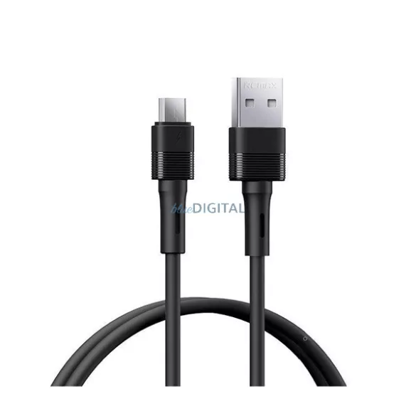 REMAX LEYA cablu de date (USB - microUSB, 2.4A, încărcător rapid, 100cm) NEGRU