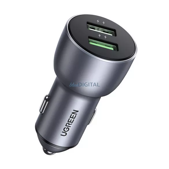 UGREEN CD213 încărcător auto 2 prize USB (36W, încărcător rapid 3.0) VERDE