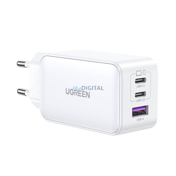 UGREEN CD244 Încărcător AC 2 prize Type-C/USB (65W, GaN, PD fast charger 4.0) ALB