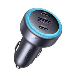   UGREEN EC307 Încărcător auto USB+2 Priză tip C (30W, încărcător rapid PD 3.0) NEGRU