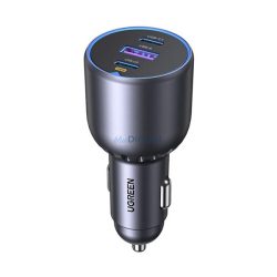   UGREEN EC705 Încărcător auto USB+2 Priză tip C (130W, încărcător rapid PD 3.0) NEGRU