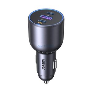 UGREEN EC705 Încărcător auto USB+2 Priză tip C (130W, încărcător rapid PD 3.0) NEGRU