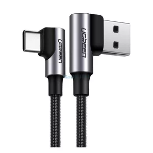 UGREEN US176 cablu de date (USB - Tip-C, 3A, încărcător rapid 3.0, 50cm, 90 grade, șiret)