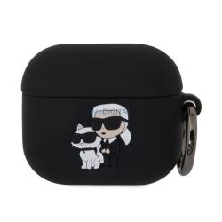   KARL LAGERFELD 3D LOGO NFT KARL ȘI CHOUPETTE Carcasă din silicon (carabină) BLACK Apple AirPods 3