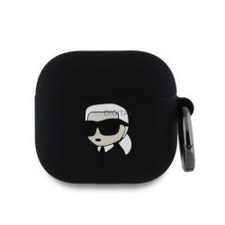   KARL LAGERFELD 3D LOGO NFT KARL HEAD Carcasă din silicon (carabină) BLACK Apple AirPods 4